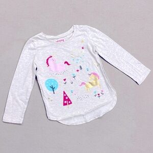 Jumping Beans Toddler 100% Cotton Girl 2T Unicorn Flowers Long Sleeves Shirt !!